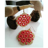 Aretes / Zarcillos Flor Gitana Fuscia Goldfilled