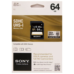 Memoria SD Sony 64GB, Clase 10