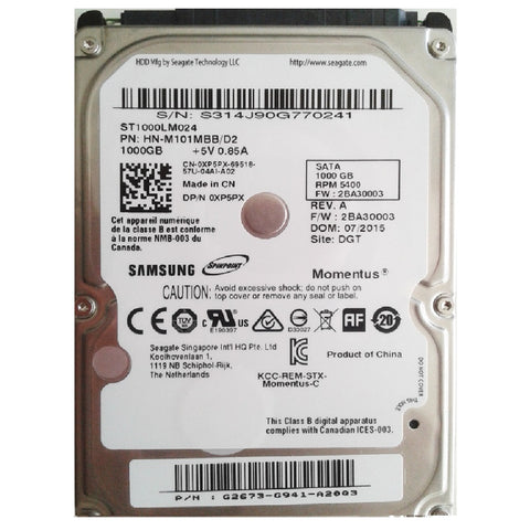 Disco Duro Samsung 1 TB Sata 2,5. Usado